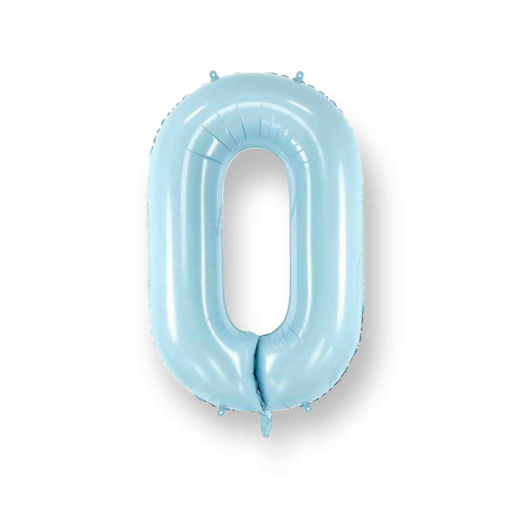 Picture of FOIL BALLOON NUMBER 0 PASTEL BLUE 34 INCH